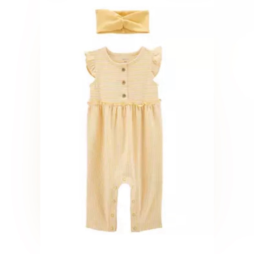 New Carter's, Jumpsuit with headband, 6 mo